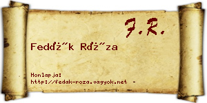 Fedák Róza névjegykártya